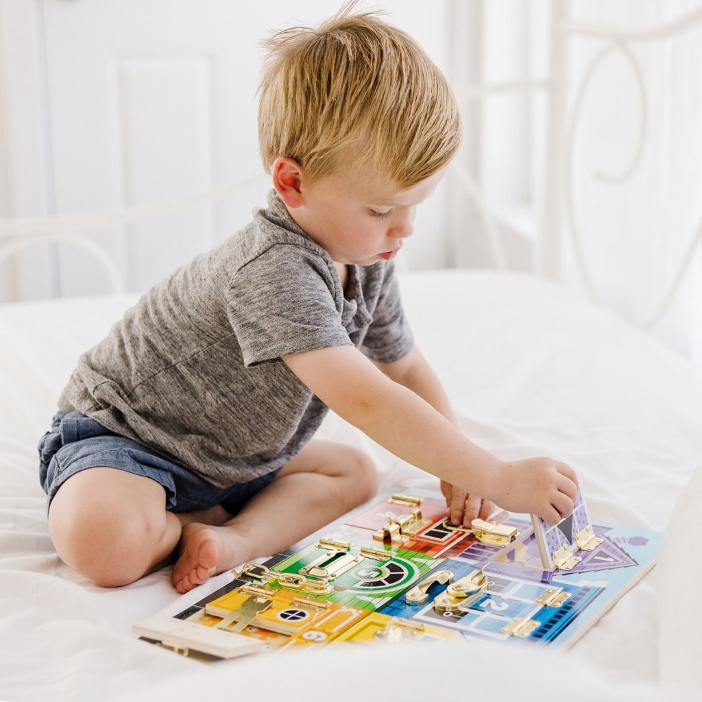 Melissa & Doug Wooden Activity Board for Kids - Suitable for Ages 3+