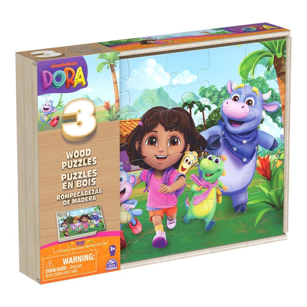 Dora 3-in-1 Wooden Puzzle Set 3x24 Pieces for Ages 3+