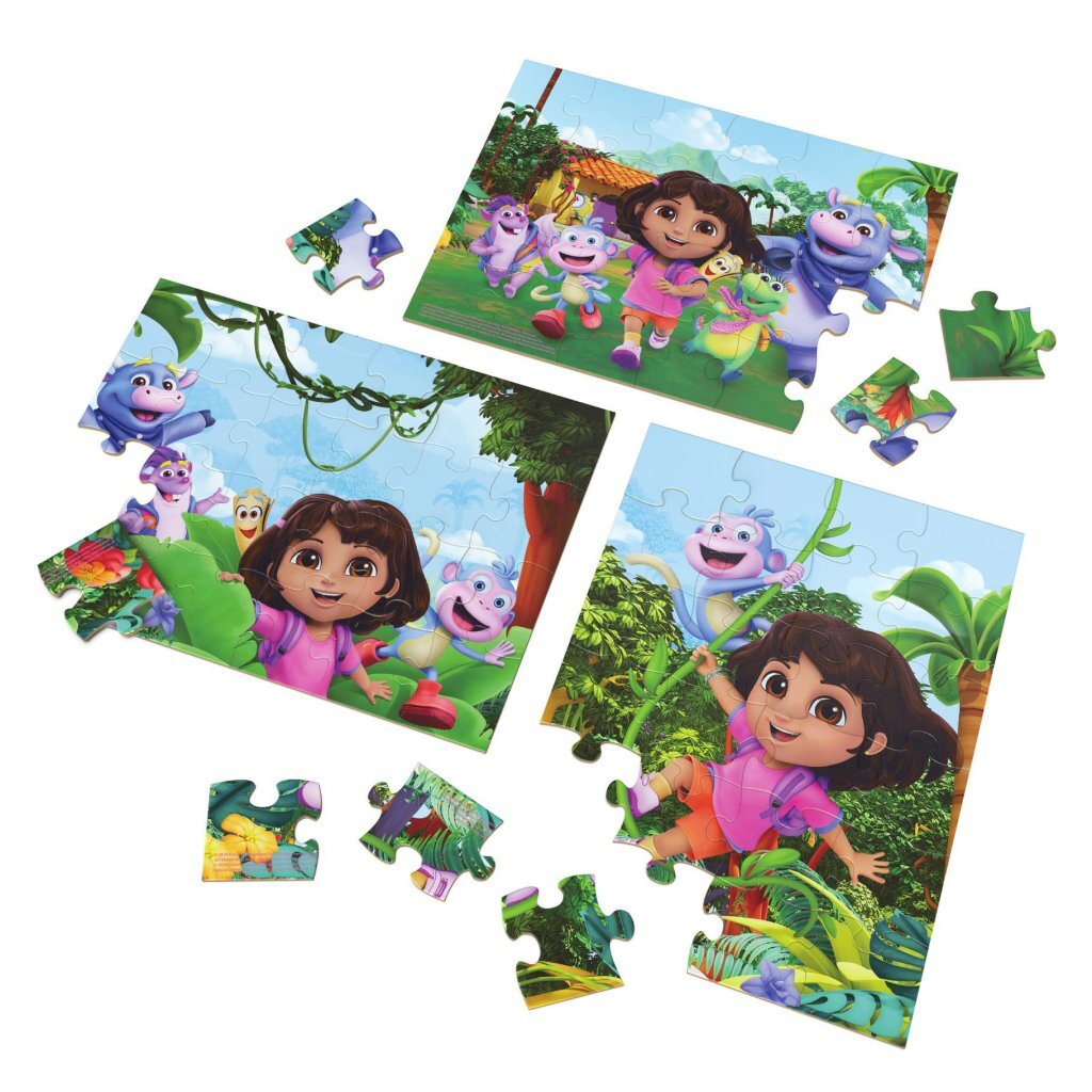 Dora 3-in-1 Wooden Puzzle Set 3x24 Pieces for Ages 3+