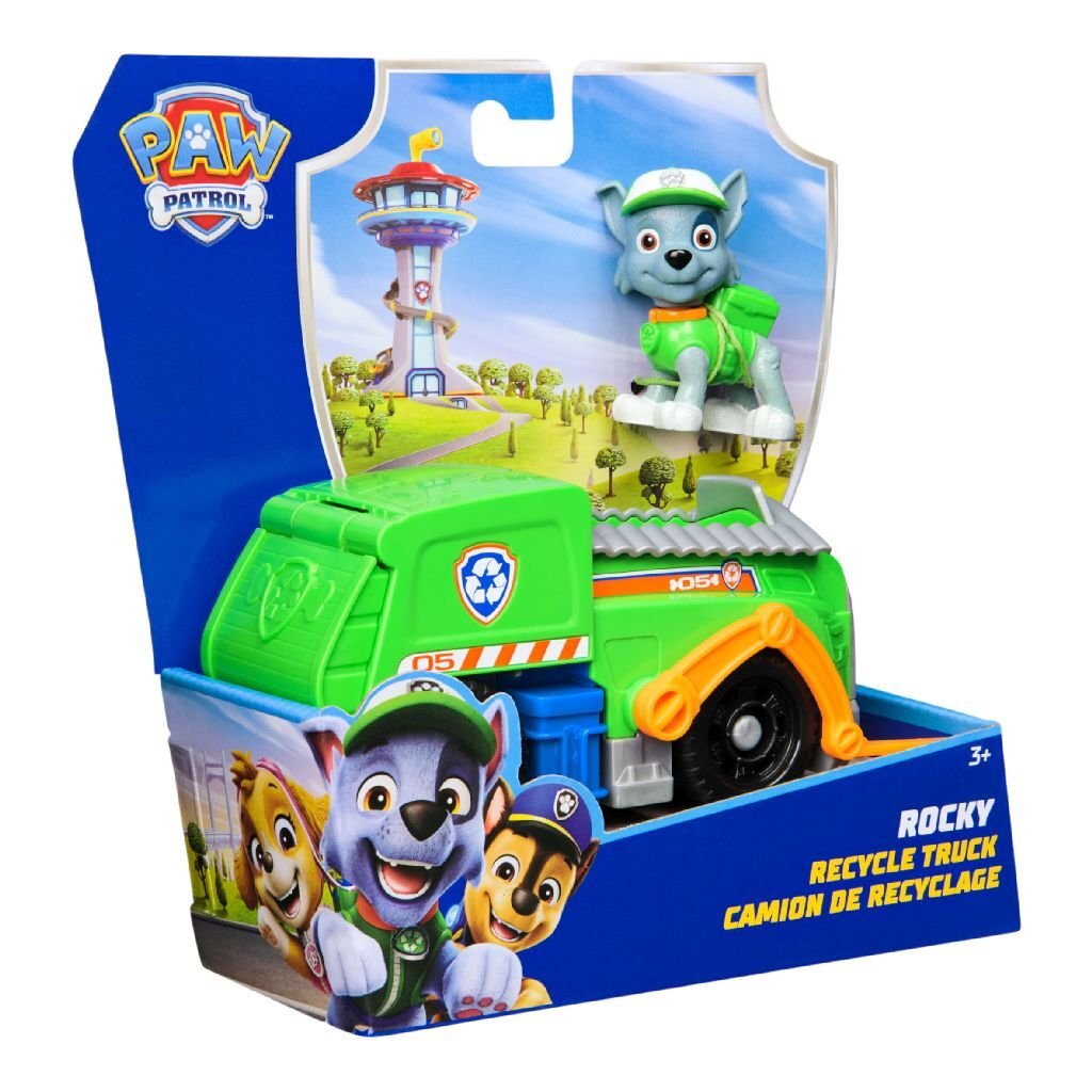 Paw Patrol Rocky Recycling Truck Toy with Figure for Kids 3+