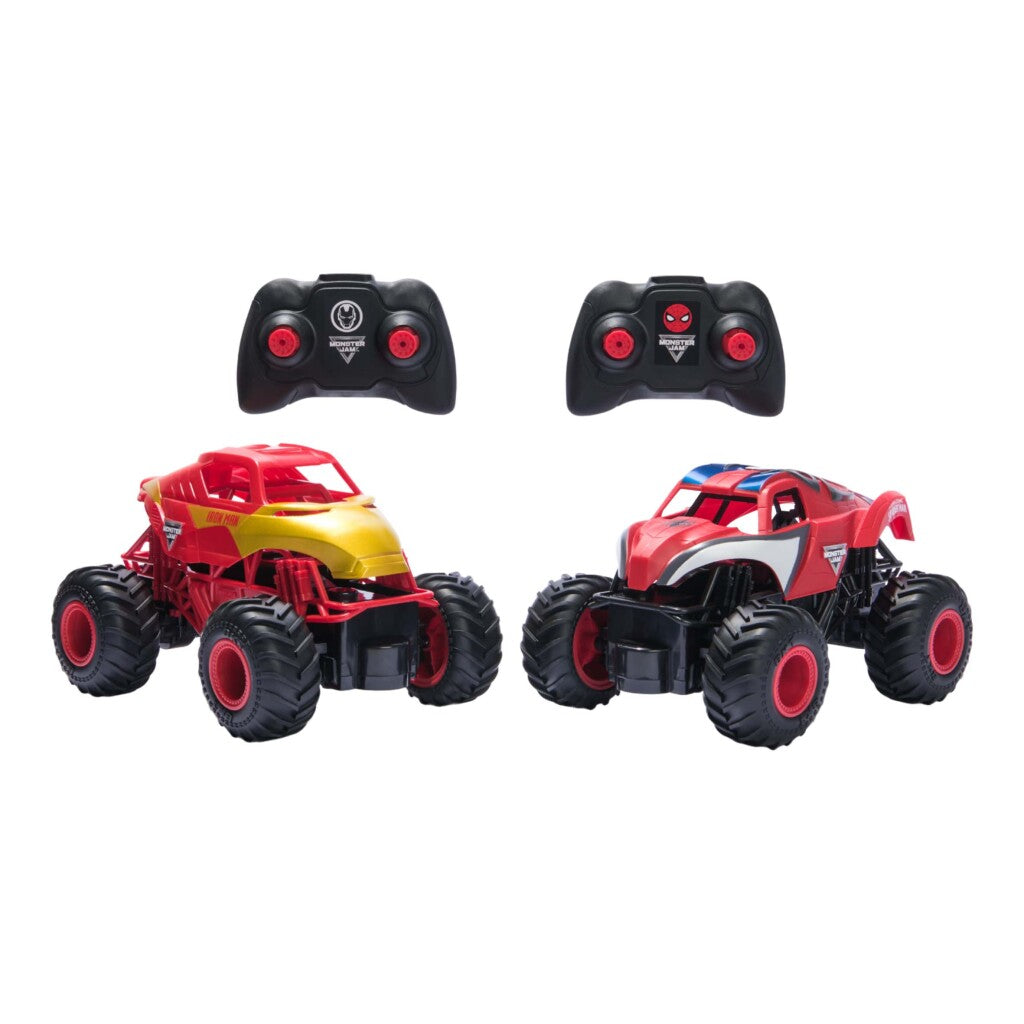 Monster Jam RC Pack Spiderman & Iron Man Dual Joystick Control