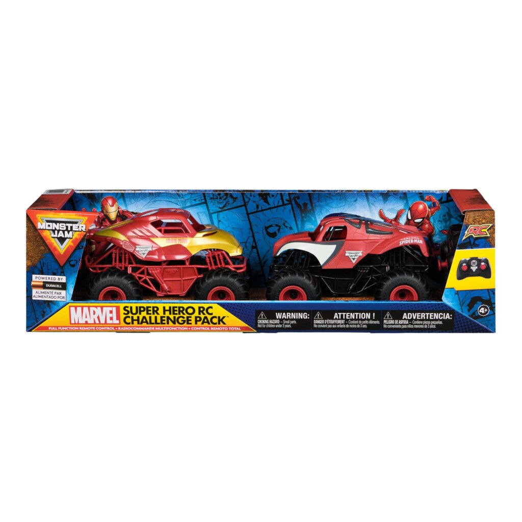 Monster Jam RC Pack Spiderman & Iron Man Dual Joystick Control