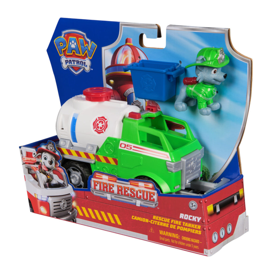 Paw Patrol Fire Rescue Vehicle Rocky - 20 cm Fire Truck with Rocky Figure