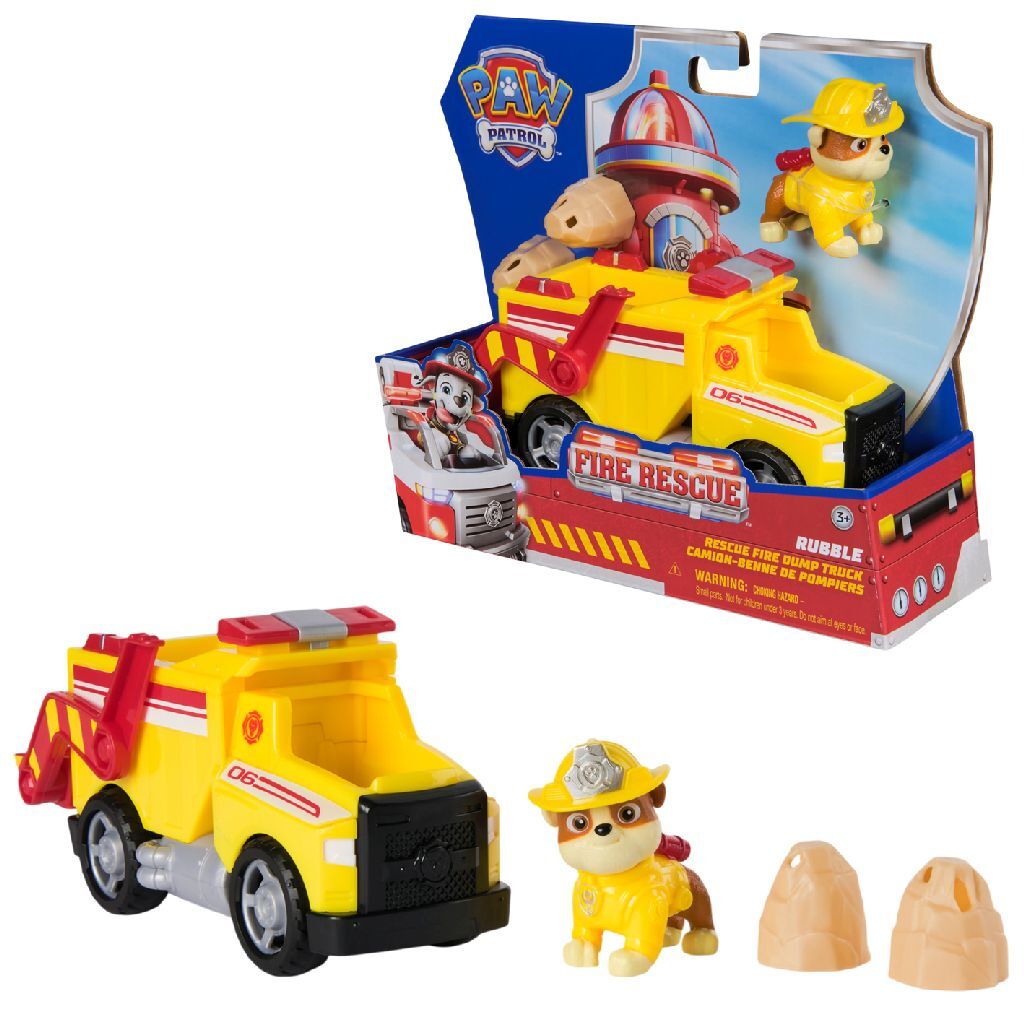 Paw Patrol Fire Rescue Vehicle Rubble - 20 cm Truck with Rubble Figure