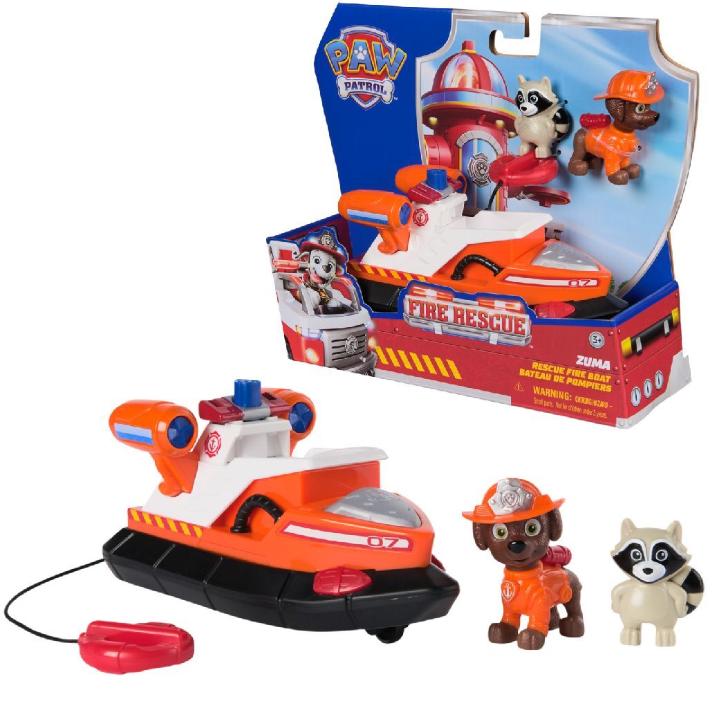Paw Patrol Fire Rescue Vehicle Zuma - 18 cm Fireboat with Zuma Figure