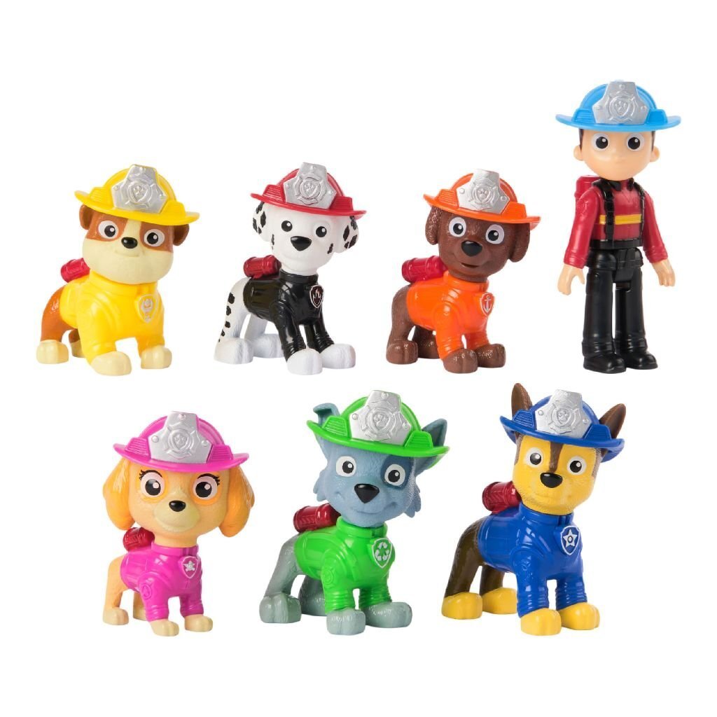 Paw Patrol Fire Rescue Figure 7-Pack - Chase, Marshall, Skye, Rubble, Rocky, Zuma & Ryder