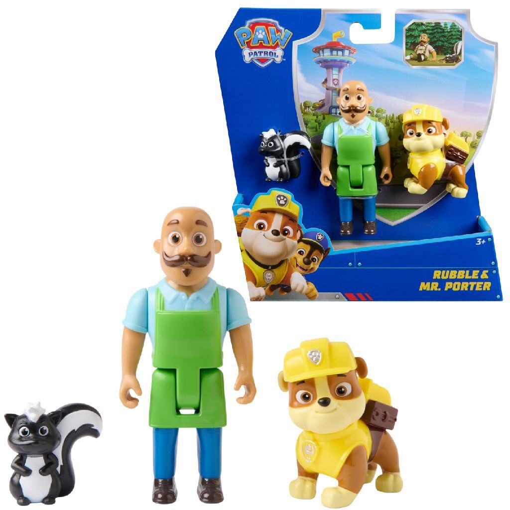 Paw Patrol Rubble Figure & Mr. Porter Playset - 5 cm Rubble, 10 cm Mr. Porter