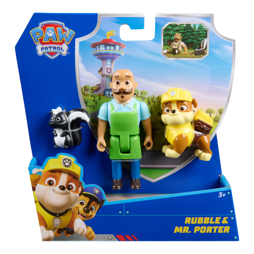 Paw Patrol Rubble Figure & Mr. Porter Playset - 5 cm Rubble, 10 cm Mr. Porter