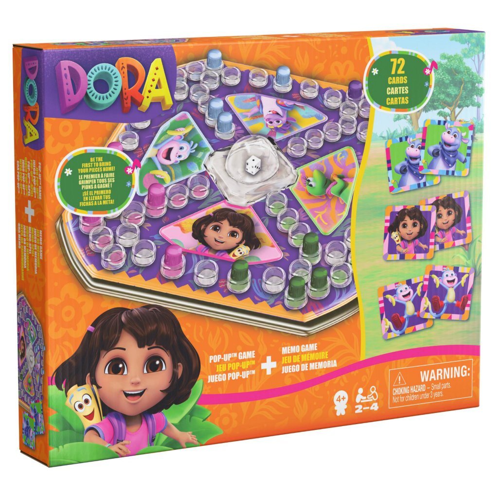Dora Memo & Pop-Up Game - Memory Game for 2-4 Players - Suitable for Ages 4+