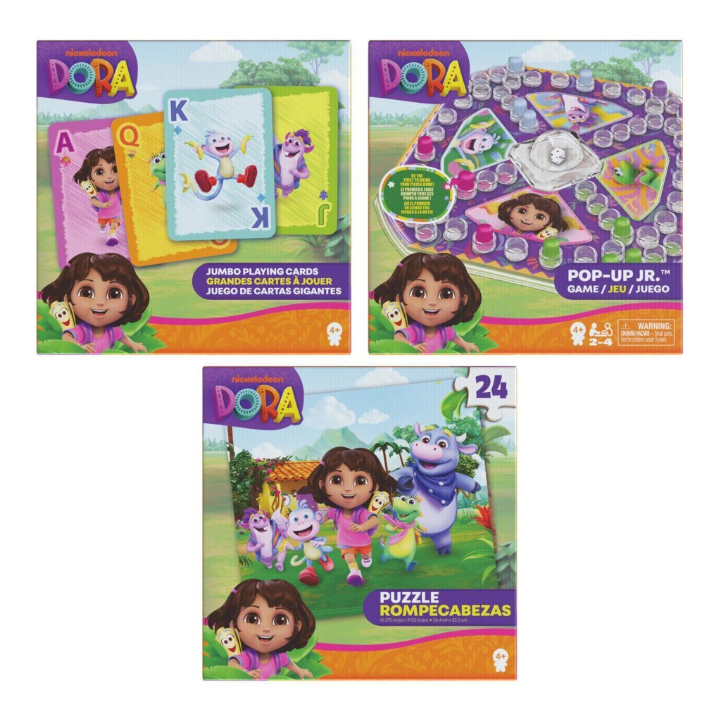 Dora Games & Puzzle Pack - Fun for 2-4 Players - Suitable for Ages 4+