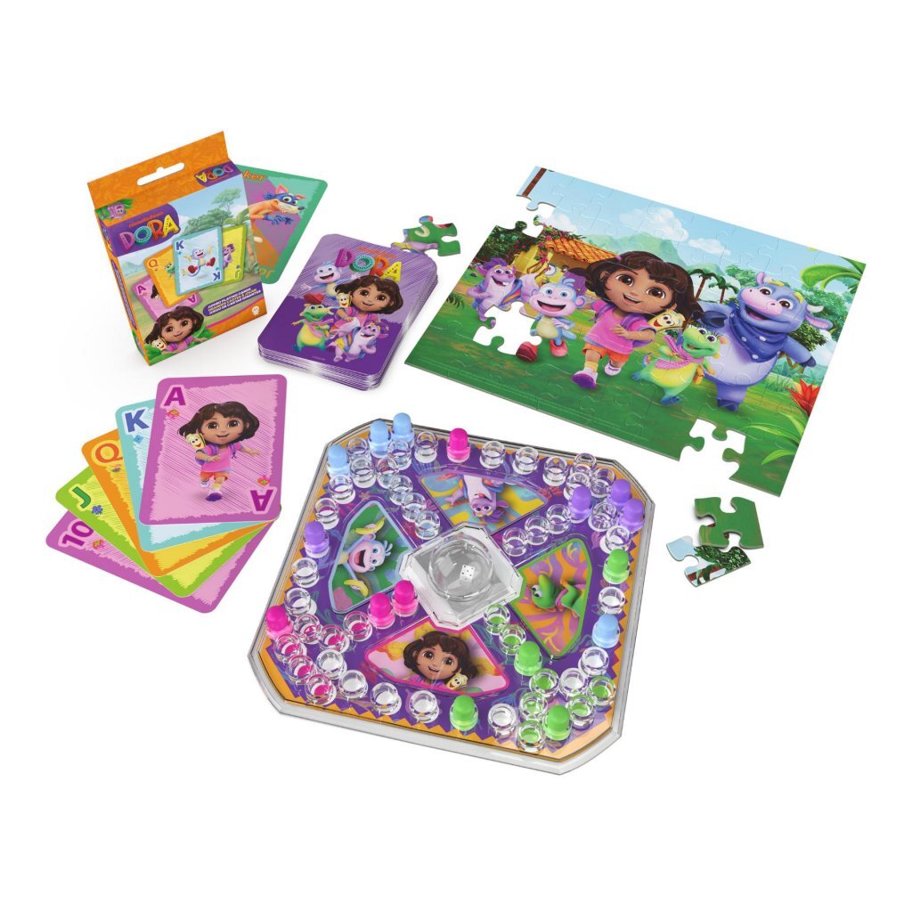 Dora Games & Puzzle Pack - Fun for 2-4 Players - Suitable for Ages 4+