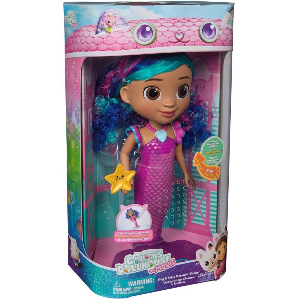 Gabby's Dollhouse The Movie Gabby Mermaid Doll + Light and Sound