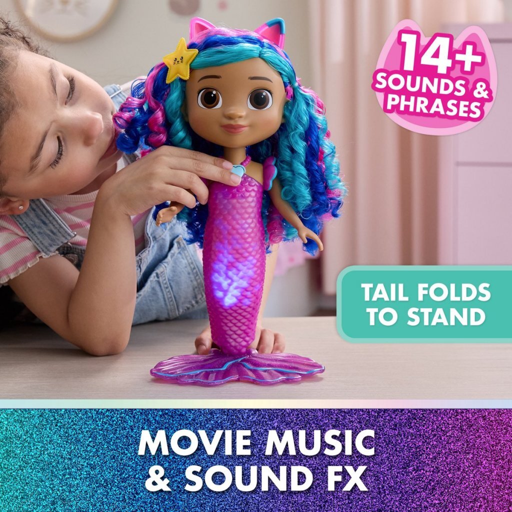 Gabby's Dollhouse The Movie Gabby Mermaid Doll + Light and Sound