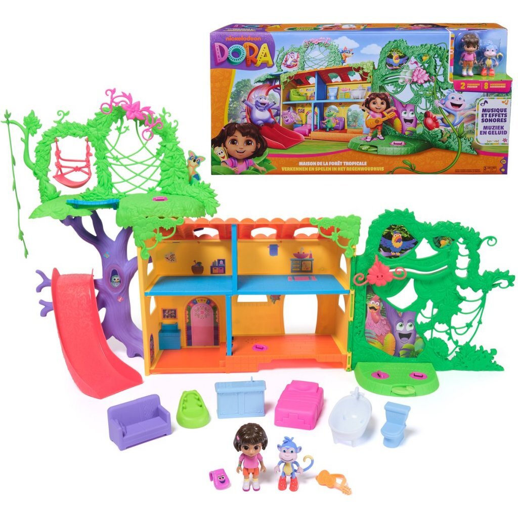Dora Playset with Sound - 91.4 cm House with Dora, Boots, and Backpack