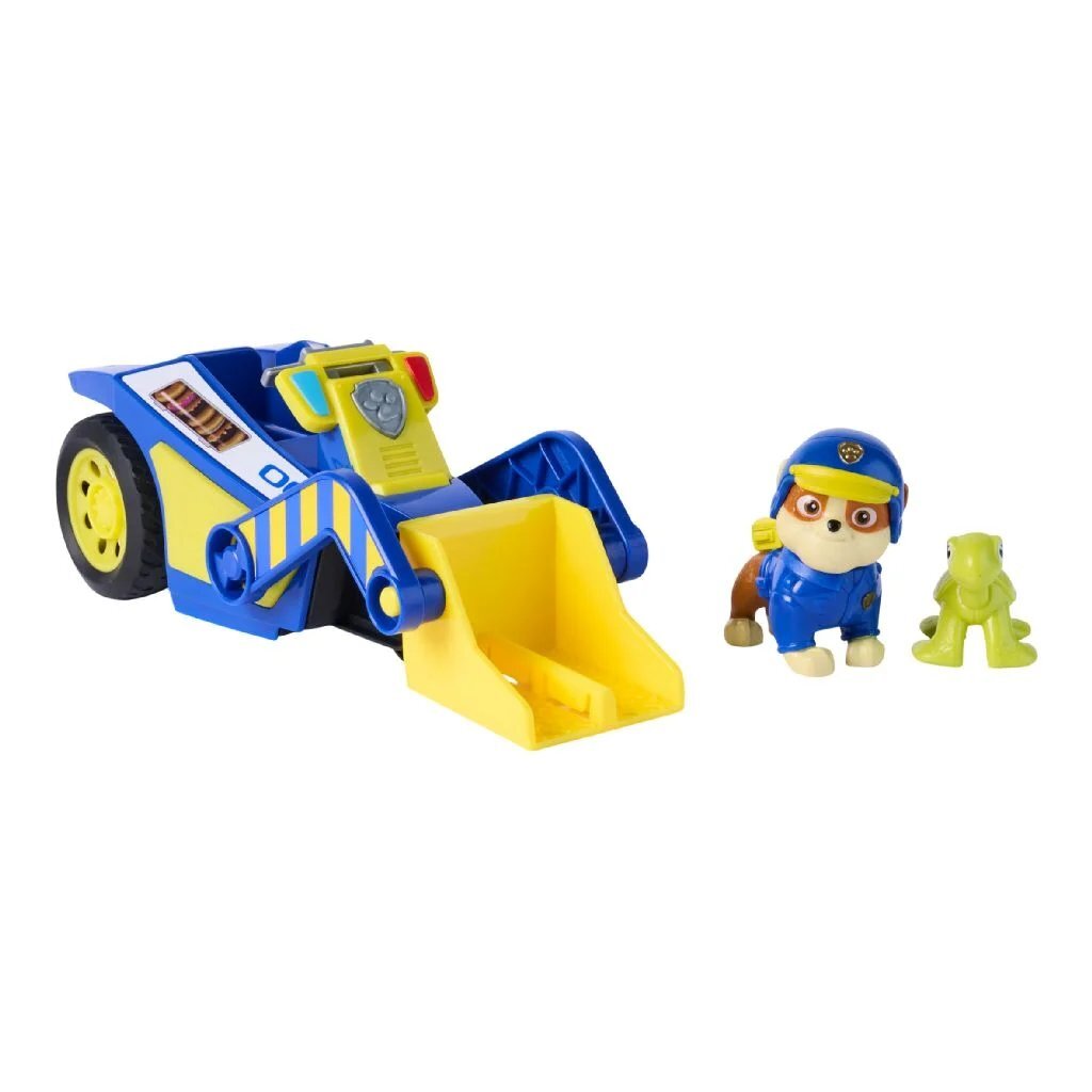 Paw Patrol Search & Rescue Vehicle Rubble with 2 Figures, 15 cm Toy Bulldozer