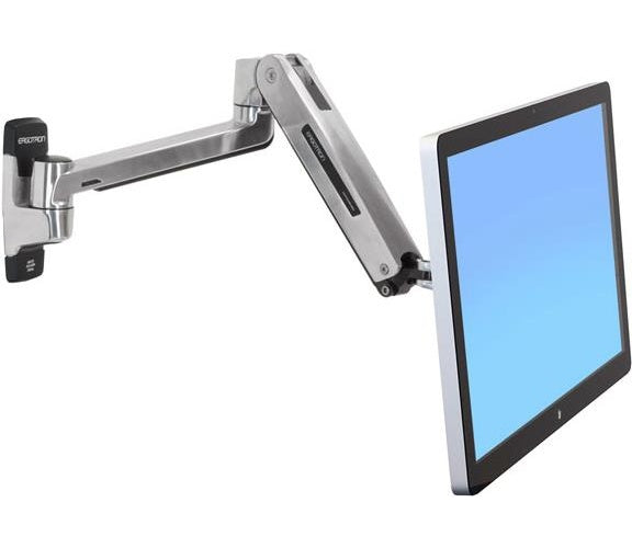 Ergotron LX HD Sit-Stand Wall Mount LCD Arm - Wandhalterung für LCD-Display - Aluminium - Polished Aluminum - Bildschirmgröße: bis zu 116,8 cm ( bis zu 116,80cm (46")  ) afbeelding 1
