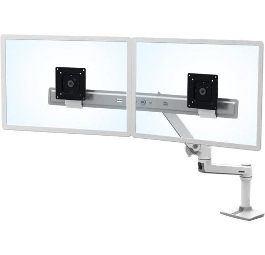 ERGOTRON LX Dual Direct Monitor Arm in Weiß - Monitor Tischhalterung mit patentierter CF-Technologie für 2 Bildschirme bis 68,60cm (27") , 33cm Höhenverstellung, VESA Standard und afbeelding 1