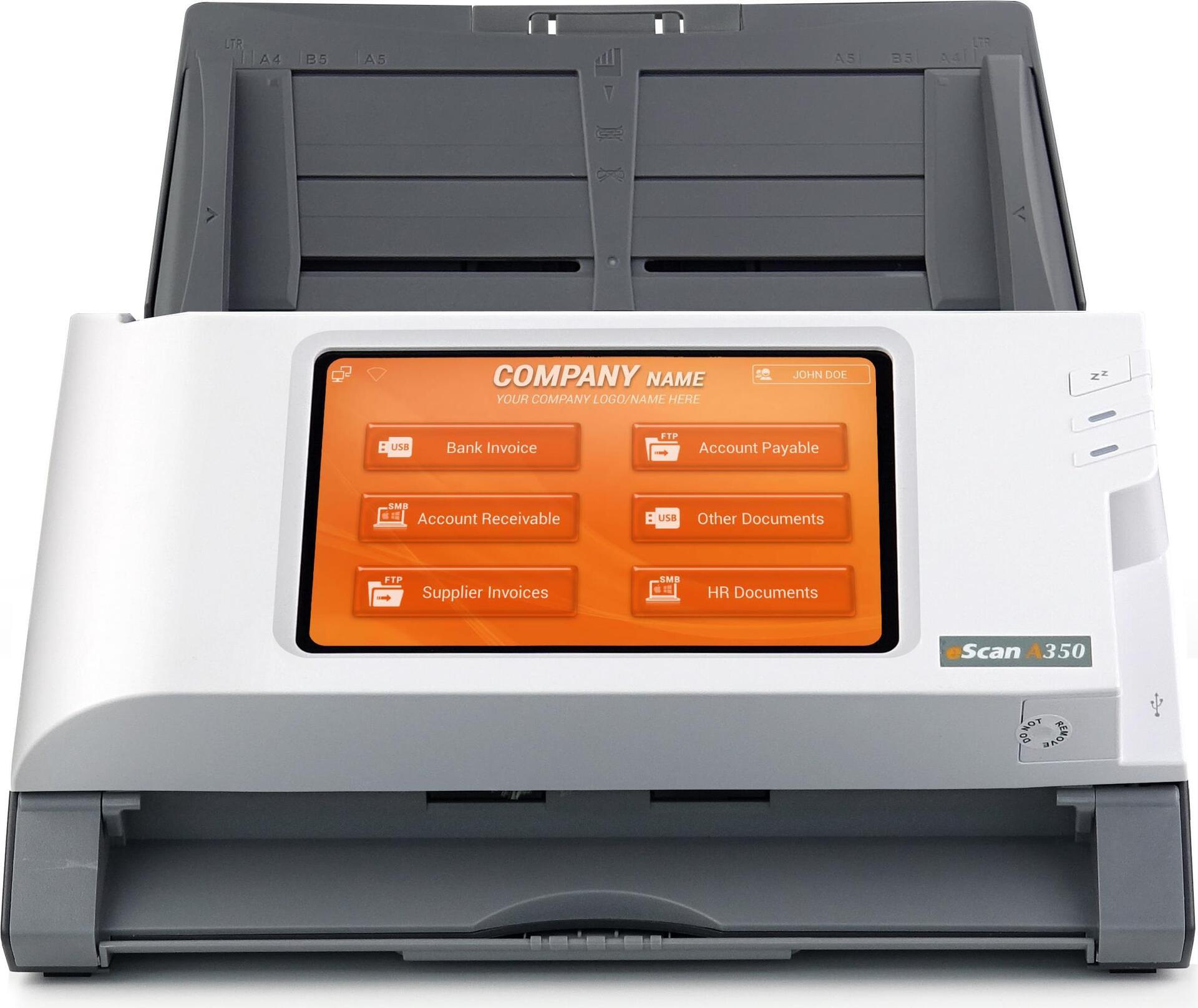 Plustek eScan A350 Document Scanner - Duplex - Legal - 600 dpi - USB 2.0, LAN, Wi-Fi
