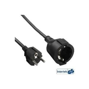 InLine® Schuko Extension Cord 10 m Black with Touch Protection (16410)