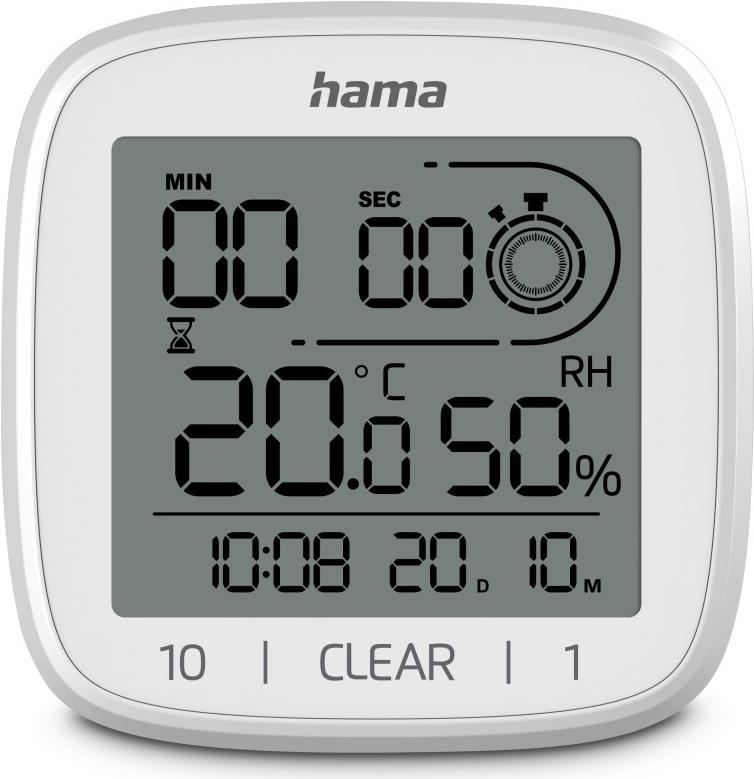Hama Digital Bathroom Clock Cipro Suction Cup White 00185893