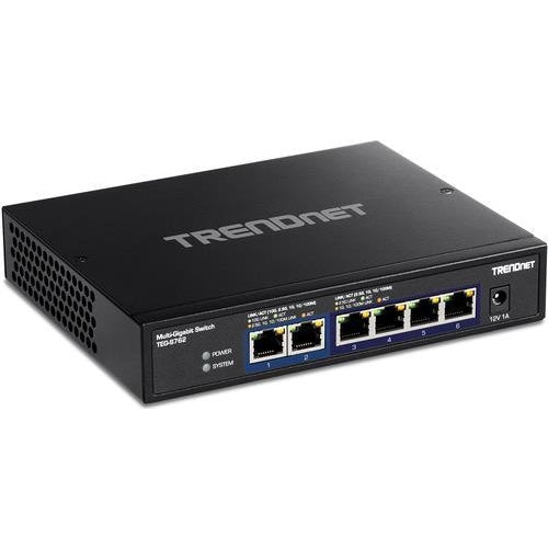 TRENDnet TEG-S762 - Switch - unmanaged - 2 x 10GBase-T + 4 x 2.5GBase-T - Desktop, wandmontierbar afbeelding 1