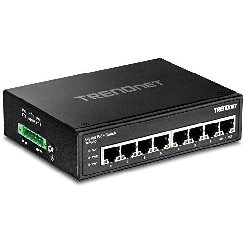 TRENDnet TI-PG80 - Switch - nicht verwaltet - 8 x 100/1000/10000 - an DIN-Schiene montierbar, wandmontierbar - PoE+ - Gleichstrom (TI-PG80) afbeelding 2