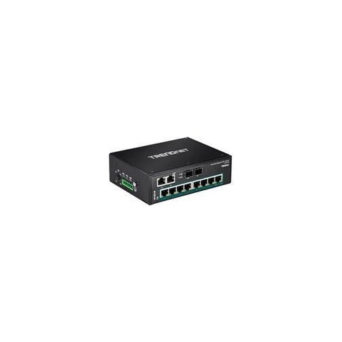TRENDnet TI-PG102I - Switch - nicht verwaltet - 8 x 10/100/1000 (PoE+) + 2 x Kombi-Gigabit-SFP - an DIN-Schiene montierbar, wandmontierbar - PoE+ (240 W) (TI-PG102I) afbeelding 1