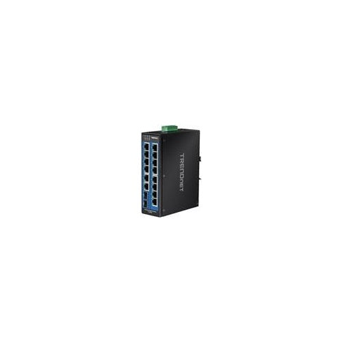 TRENDnet TI-G162 - Switch - unmanaged - 14 x 10/100/1000 + 2 x Gigabit SFP - an DIN-Schiene montierbar, wandmontierbar - Gleichstrom afbeelding 1