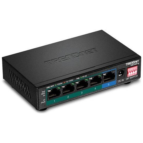 TRENDnet TPE-TG51g - Switch - unmanaged - 4 x 10/100/1000 (PoE+) + 1 x 10/100/1000 - Desktop, wandmontierbar - PoE+ (60 W) afbeelding 1