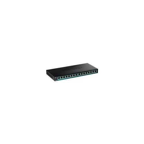 TRENDnet TPE TG161H - Switch - 16 x 10/100/1000 (PoE+) - an Rack montierbar - PoE+ (120 W) afbeelding 1