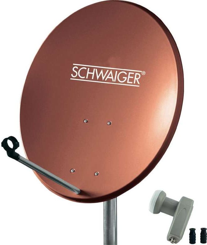 SCHWAIGER SAT System 60 cm Twin-LNB Brick-Red