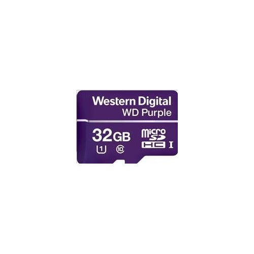 WD Purple SC QD101 WDD032G1P0C - Flash-Speicherkarte - 32GB - UHS-I U1 / Class10 - microSDHC - lila (WDD032G1P0C) afbeelding 1