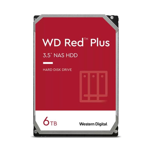 WD Red Plus WD60EFPX - Festplatte - 6TB - intern - 3.5" (8,9 cm) - SATA 6Gb/s - 5400 U/min - Puffer: 256MB (WD60EFPX) afbeelding 1