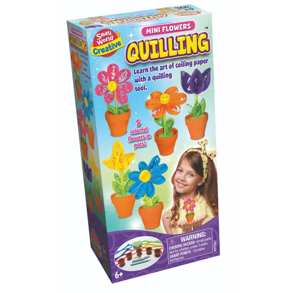 Small World Creative Paper Quilling Flowers - Mini Flower Set for Kids