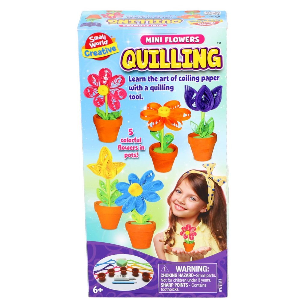 Small World Creative Paper Quilling Flowers - Mini Flower Set for Kids