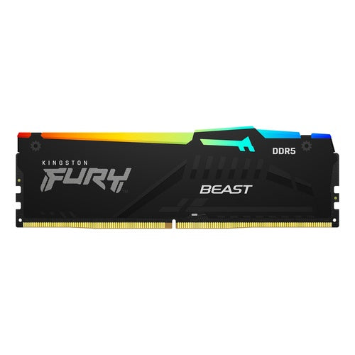Kingston FURY Beast RGB - DDR5 - Modul - 32 GB - DIMM 288-PIN - 5200 MHz / PC5-41600 - CL40 - 1.25 V - ungepuffert - on-die ECC (KF552C40BBA-32) afbeelding 1