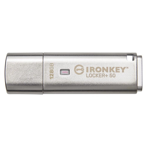 Kingston IronKey Locker+ 50 - USB-Flash-Laufwerk - verschlüsselt - 128GB - USB 3,2 Gen 1 (IKLP50/128GB) afbeelding 1