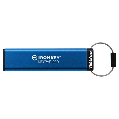 Kingston IronKey Keypad 200 - 128 GB (Hardware-verschlüsselter USB-Stick) (IKKP200/128GB) afbeelding 1