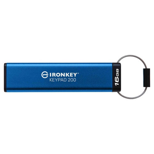 Kingston IronKey Keypad 200 - 16 GB (Hardware-verschlüsselter USB-Stick) (IKKP200/16GB) afbeelding 1