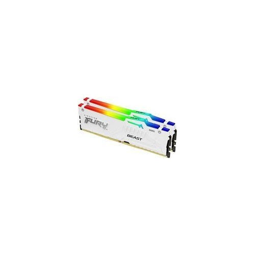 Kingston FURY Beast RGB - DDR5 - Kit - 32 GB: 2 x 16 GB - DIMM 288-PIN - 2800 MHz / PC5-44800 - CL36 - 1.25 V - ungepuffert - on-die ECC - weiß (KF556C36BWEAK2-32) afbeelding 1