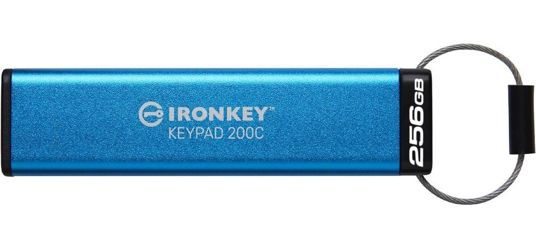 Kingston IronKey Keypad 200C - USB-Flash-Laufwerk - verschlüsselt - 256GB - USB-C 3,2 Gen 1 (IKKP200C/256GB) afbeelding 1