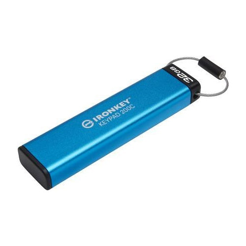 Kingston IronKey Keypad 200C - USB-Flash-Laufwerk - verschlüsselt - 32GB - USB-C 3,2 Gen 1 (IKKP200C/32GB) afbeelding 1