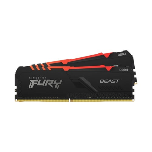 Kingston FURY Beast RGB DIMM Kit 32GB, DDR4-3200, CL16-20-20  (KF432C16BB2AK2/32) afbeelding 1