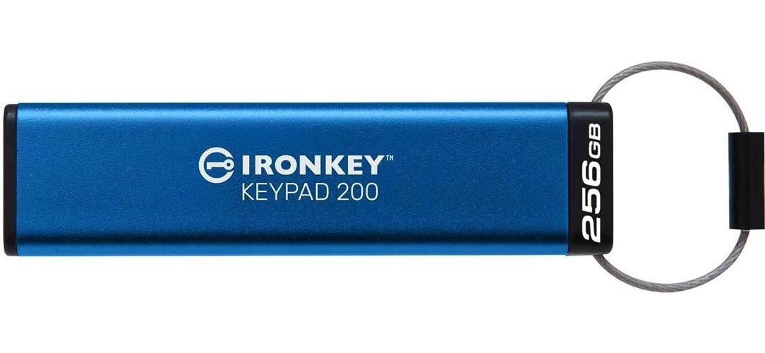 Kingston IronKey Keypad 200 - USB-Flash-Laufwerk - verschlüsselt - 256GB - USB 3,2 Gen 1 (IKKP200/256GB) afbeelding 1