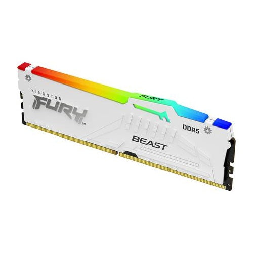 Kingston FURY Beast RGB - DDR5 - Modul - 16GB - DIMM 288-PIN - 6000 MHz / PC5-48000 - CL30 - on-die ECC - weiß (KF560C30BWEA-16) afbeelding 1