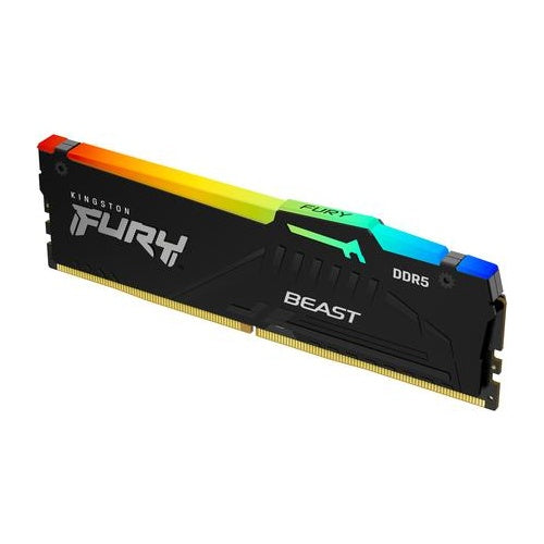 Kingston FURY Beast RGB - DDR5 - Modul - 16GB - DIMM 288-PIN - 3000 MHz / PC5-48000 - CL36 - on-die ECC - Schwarz (KF560C36BBE2A-16) afbeelding 1