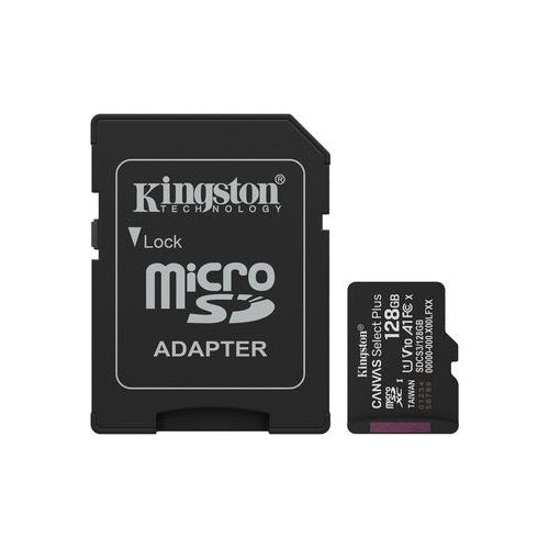Kingston Canvas Select Plus - Flash-Speicherkarte - 128 GB - microSDXC UHS-I (SDCS3/128GB) afbeelding 1