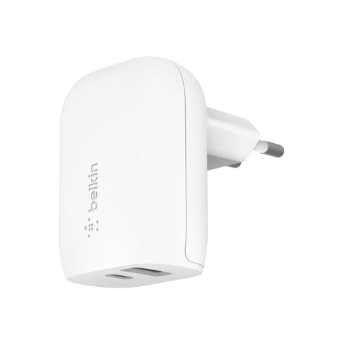 Belkin | Dual USB Wall Charger WCB007VFWH 37W - USB-C 25W PD + USB-A 12W | For Smartphones And Tablets | White afbeelding 1