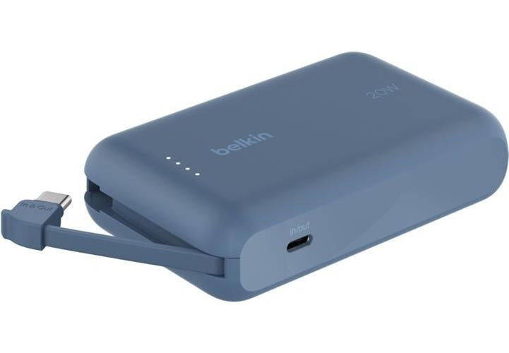 Belkin 10k PD20w Integrated USB-C Cable Power Bank Blue (BPB021HQBL) afbeelding 1