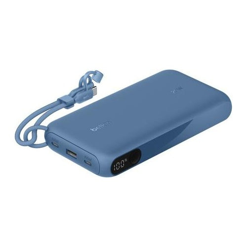 Belkin BoostCharge - Powerbank - mit Display - 20000 mAh - 20 Watt - PD - 3 Ausgabeanschlussstellen (2 x USB-C, USB) (BPB028HQBL) afbeelding 1